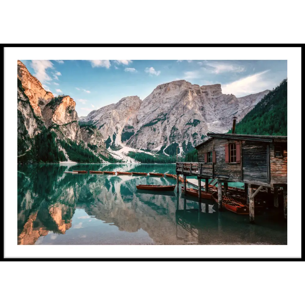 Boats in Lake Poster