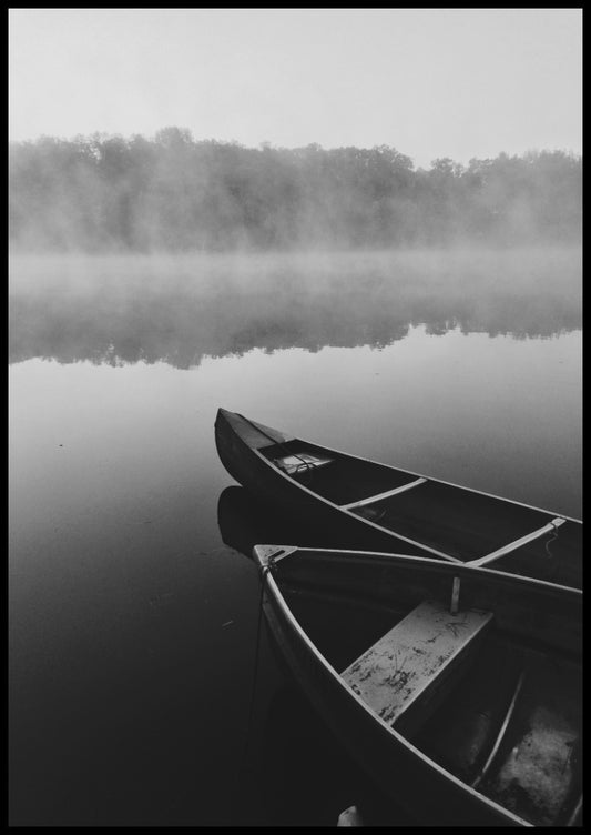 Boats In Lake Poster