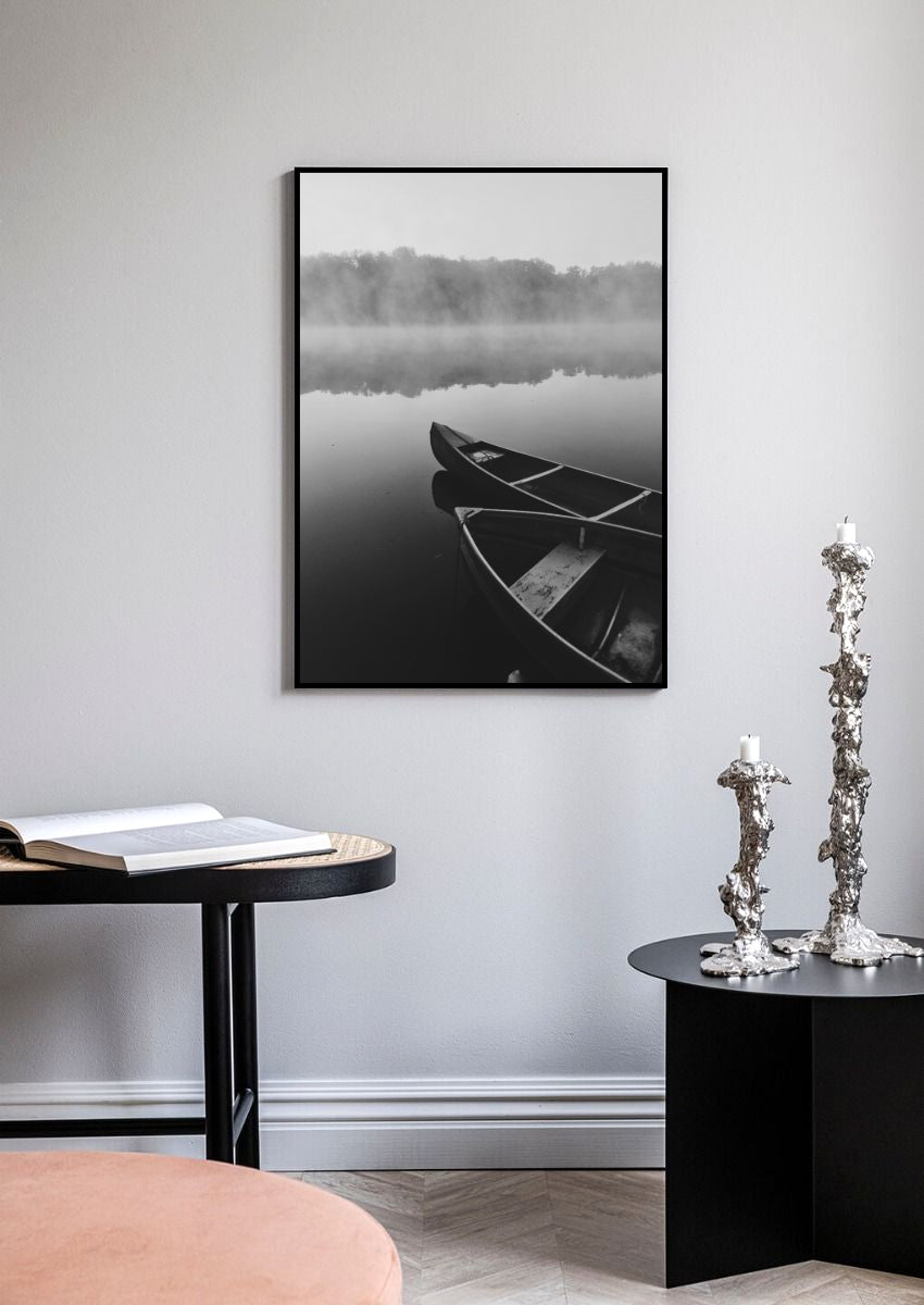 Boats In Lake Poster