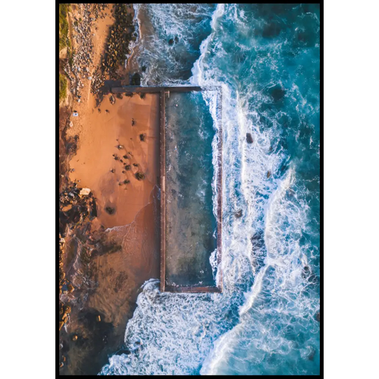 Blue Wave Beach Poster