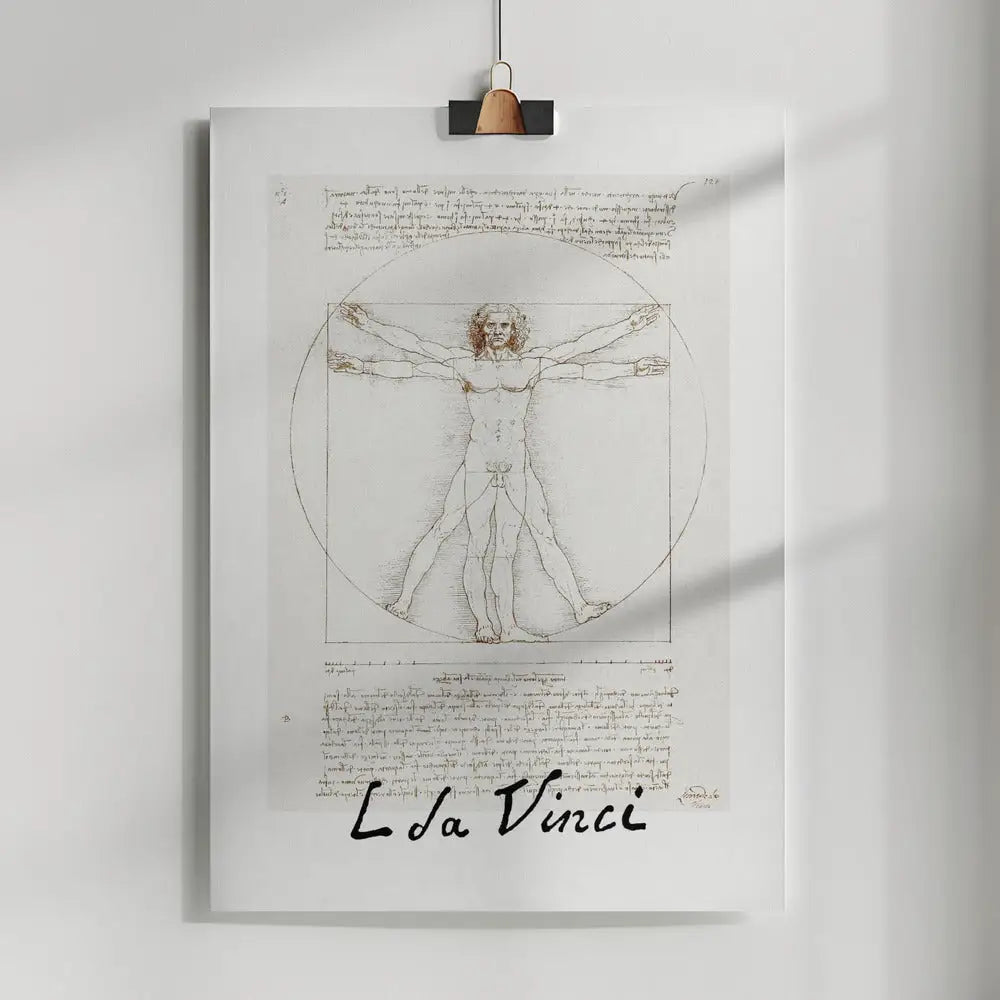 Vitruvian Man Signature By Leonardo Da Vinci Canvasposter - 2981680