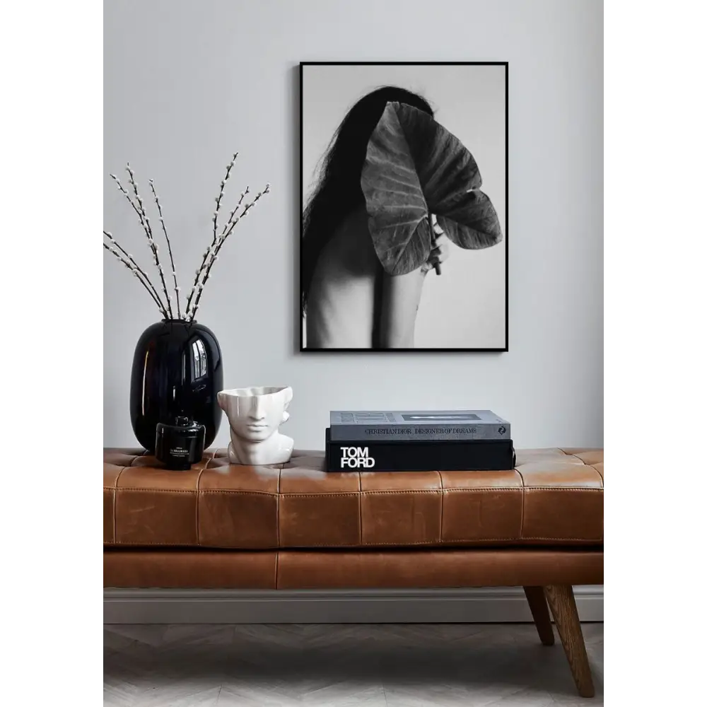 Woman With Leaf No2 Poster